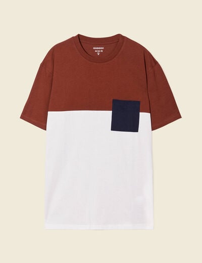 T-shirt éco-responsable marron cognac homme