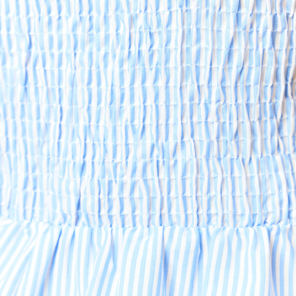 Robe évasée col V sans manches en coton bleu femme