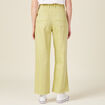 Jeans large taille haute vert anis femme