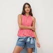 Top droit sans manches rouge femme