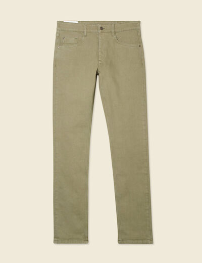 Jeans éco-responsable straight vert kaki homme