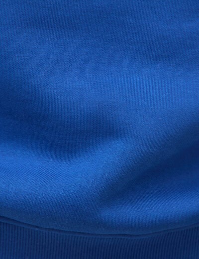 Sweat droit col rond manches longues bleu electrique homme