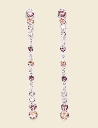 Boucles d'oreilles pendantes gris argent femme
