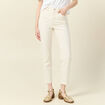 Jeans mom 7/8&egrave;me ecru femme