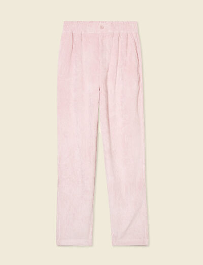 Tregging velours 7/8ème rose pastel femme