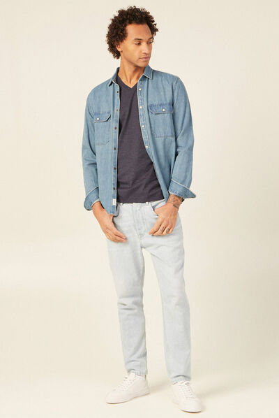 T-shirt manches courtes homme bleu foncé homme