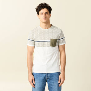 T-shirt manches courtes ecru homme
