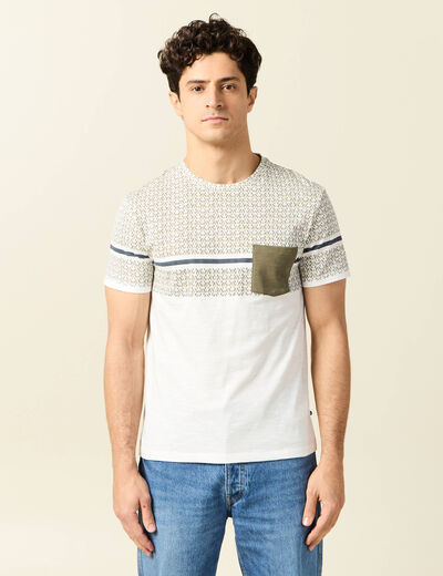 T-shirt manches courtes ecru homme