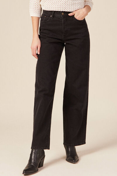 Jeans dad taille haute denim noir femme