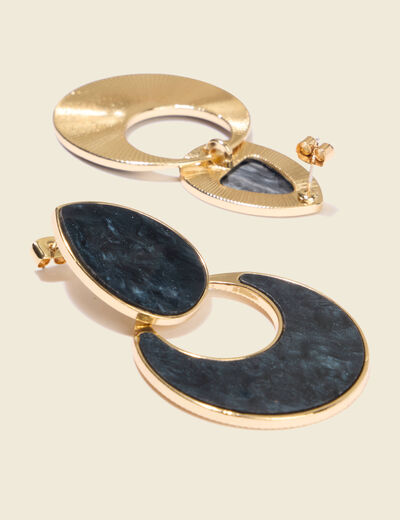Boucles d'oreilles bleu canard femme