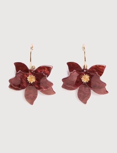 Boucles d'oreilles pendantes taupe femme