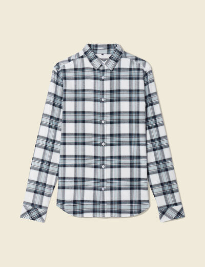 Chemise en coton manches longues ecru homme