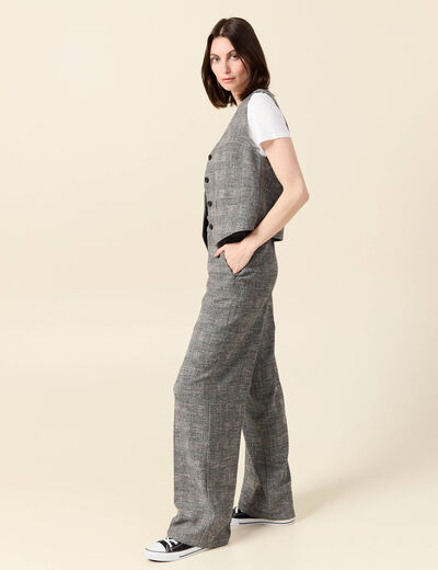 Gilet ajust&eacute; sans manches doubl&eacute; noir femme