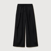 Pantalon large taille standard noir femme