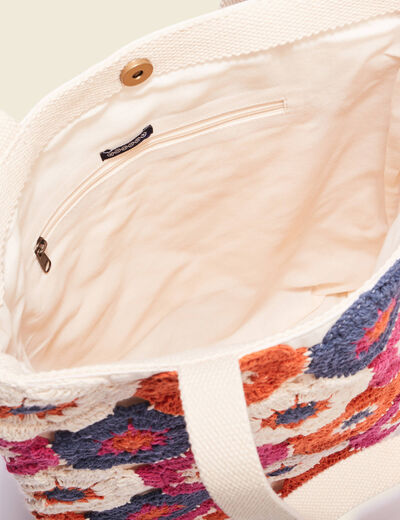 Sac cabas crochet multicolore femme