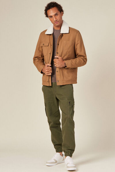 Blouson éco-responsable vert kaki homme