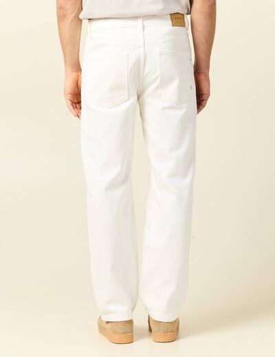 Jeans relax 5 poches denim blanc homme