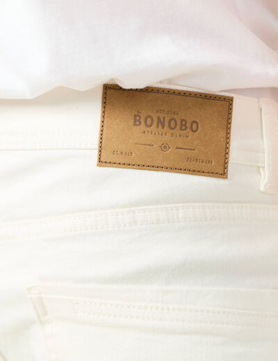 Jeans slim longueur 32 denim blanc homme