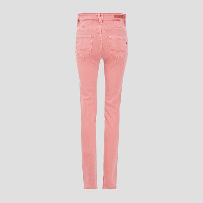 Pantalon slim effet push up rose poudrée femme