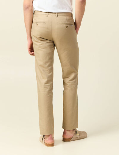 Pantalon chino taupe homme