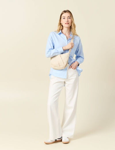 Chemise manches longues bleu ciel femme