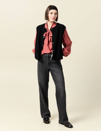 Gilet sans manches r&eacute;versible noir femme