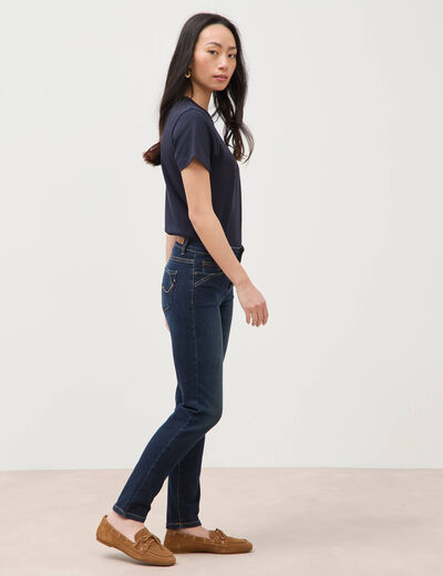 Jeans slim 7/8&egrave;me denim brut femme