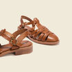 Sandales plates marron femme
