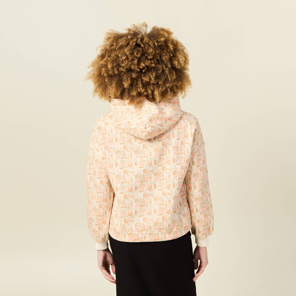 Sweat à capuche orange corail femme
