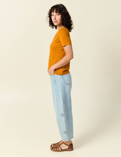 T-shirt manches courtes orange foncé femme