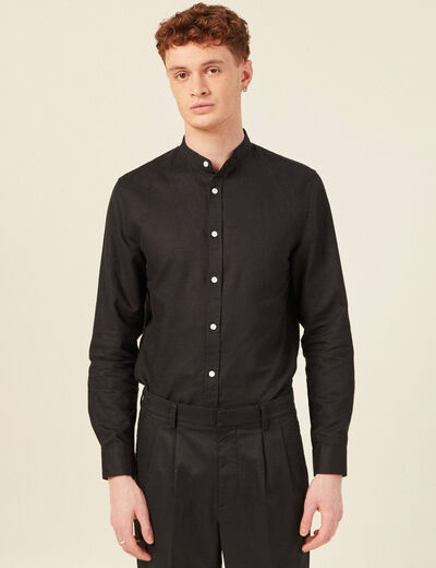 Chemise manches longues noir homme