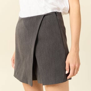 jupe short taille haute gris femme Jupe-short taille haute gris femme