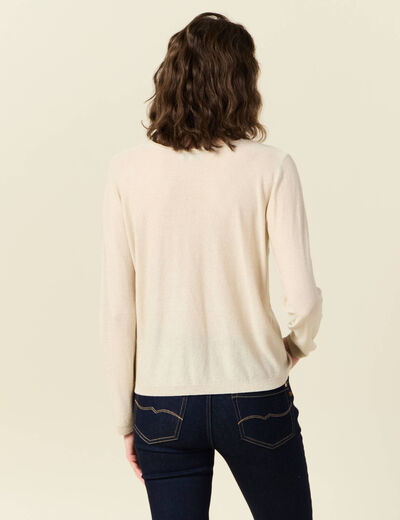 Pull manches longues ecru femme