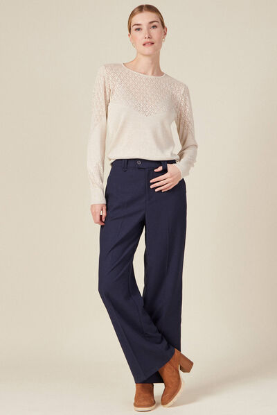 Pull manches longues beige femme