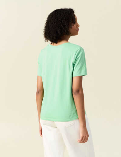 T-shirt manches courtes vert clair femme