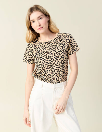 T-shirt manches courtes terracotta femme