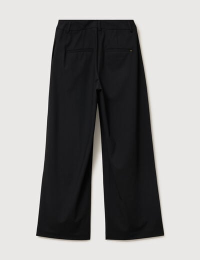 Pantalon large taille standard noir femme