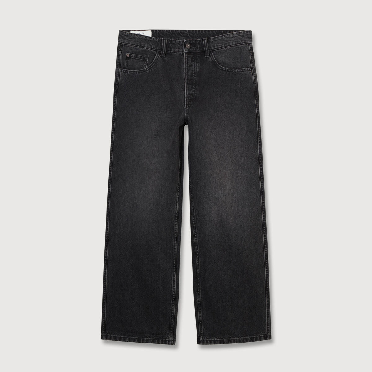 Jeans large 5 poches longueur 32 denim snow noir homme