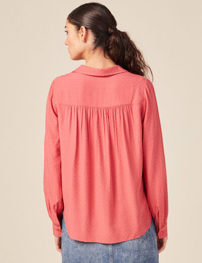 Blouse manches longues terracotta femme