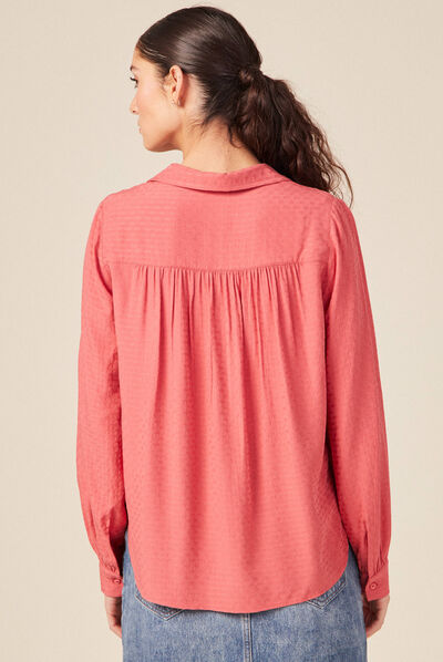 Blouse manches longues terracotta femme