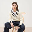 Pull manches longues ecru femme