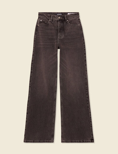 Jeans large éco-responsable denim snow gris femme