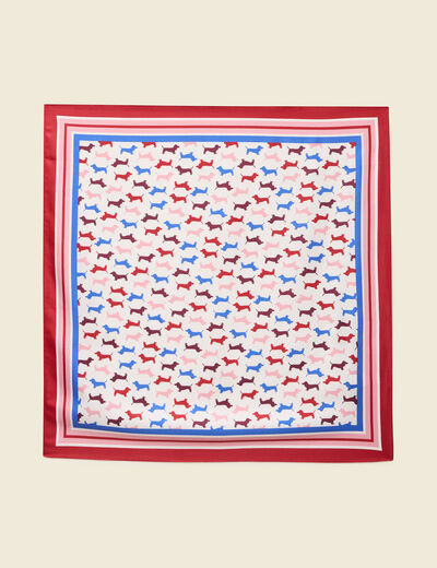 Foulard satin&eacute; multicolore femme