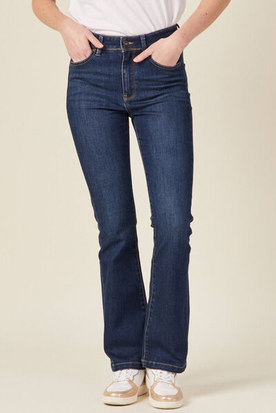 Jeans bootcut denim brut femme