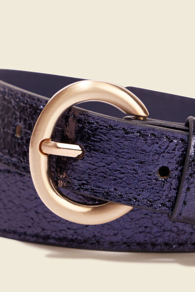 Ceinture irisée bleu marine femme