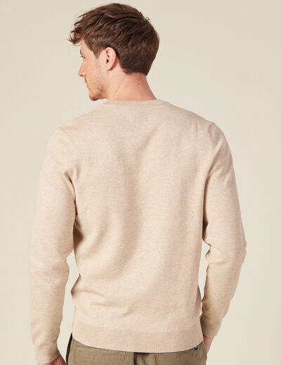 Pull manches longues beige homme