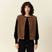 Gilet sans manches r&eacute;versible camel femme