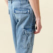 Cargo en coton denim bleach homme