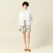 Short droite taille haute blanc femme