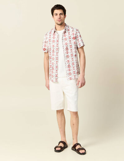 T-shirt manches courtes ecru homme